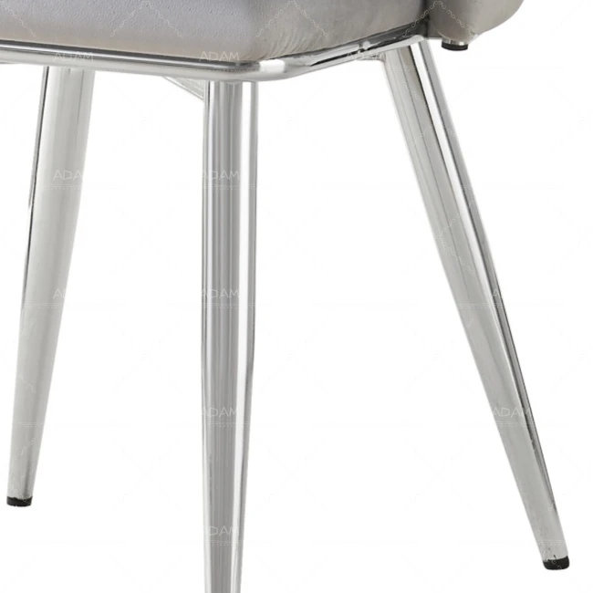 Grey Velvet Fabric Dining Chair-5