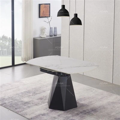 โต๊ะรับประทานอาหารสีขาวมันวาวสูง