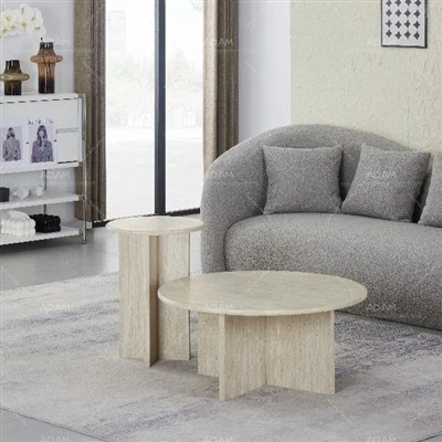 ชุดโต๊ะกาแฟหินอ่อนกลม